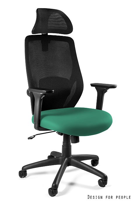 Fotel biurowy Chester-BST, ergonomiczny, siatka na oparciu, eko-skóra na siedzisku Unique - obrazek 5