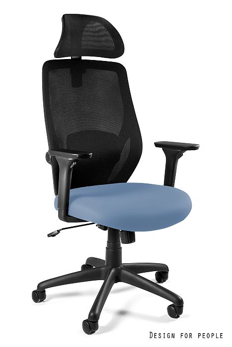 Fotel biurowy Chester-BST, ergonomiczny, siatka na oparciu, eko-skóra na siedzisku Unique - obrazek 7