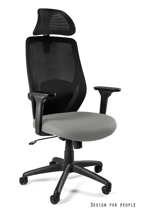 Fotel biurowy Chester-BST, ergonomiczny, siatka na oparciu, eko-skóra na siedzisku Unique - obrazek 9
