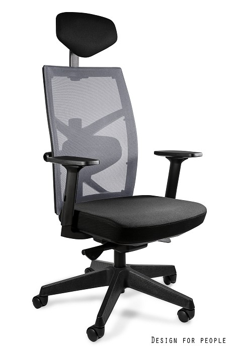 Fotel ergonomiczny TUNE fotel biurowy czarny stelaż, siatka/tkanina lub skóra naturalna kolory | konfigurator Unique - obrazek 4