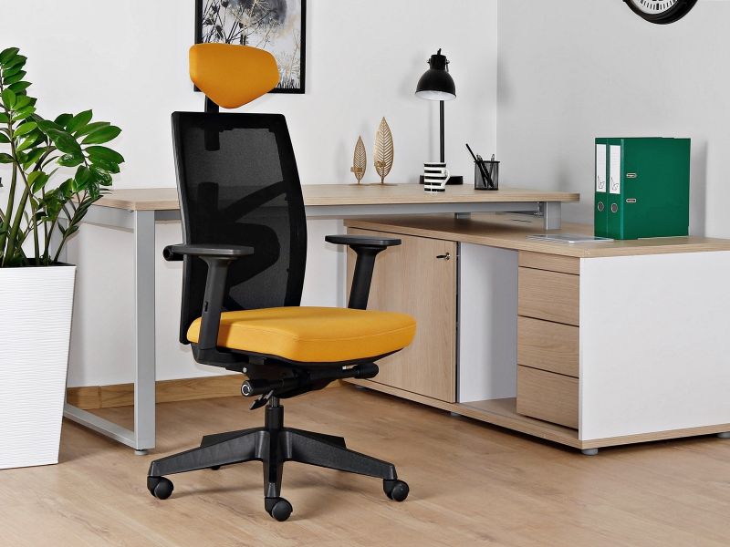 Fotel ergonomiczny TUNE fotel biurowy czarny stelaż, siatka/tkanina lub skóra naturalna kolory | konfigurator Unique - obrazek 6