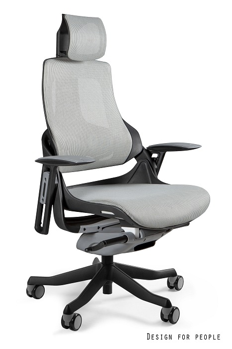 Fotel ergonomiczny WAU czarny, siatka 6 kolorów, Unique