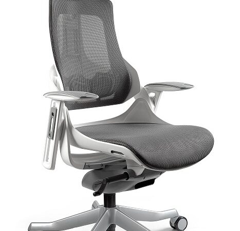 Fotel ergonomiczny WAU biały, siatka 6 kolorów, Unique