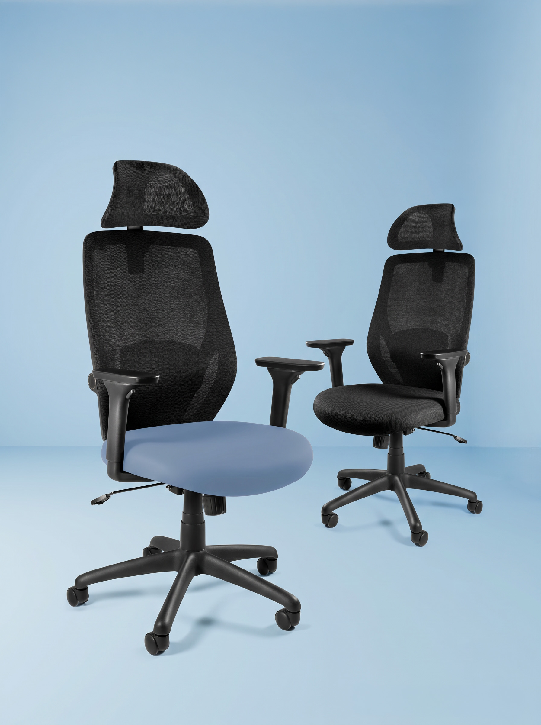 Fotel biurowy Chester-BST, ergonomiczny, siatka na oparciu, eko-skóra na siedzisku Unique - obrazek 13