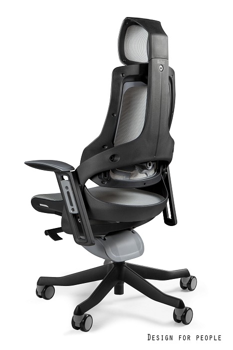 Fotel ergonomiczny WAU czarny, siatka 6 kolorów, Unique - obrazek 2