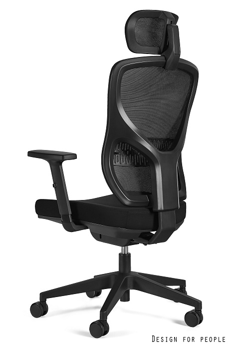 Fotel biurowy Master, ergonomiczny, siatka/tkanina, czarny Unique - obrazek 2