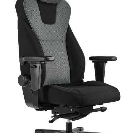 Fotel dyspozytorski G-FORCE 24/7, ergonomiczny, obrotowy, regulowane podłokietniki, siatka/tkanina, czarny
