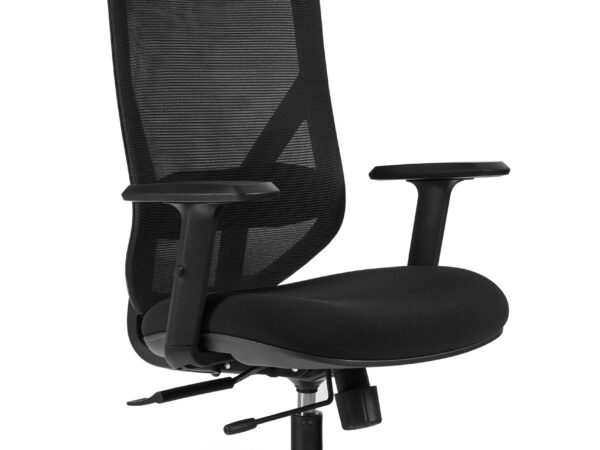 Fotel biurowy Unique HIT, ergonomiczny, siatka/tkanina, czarny