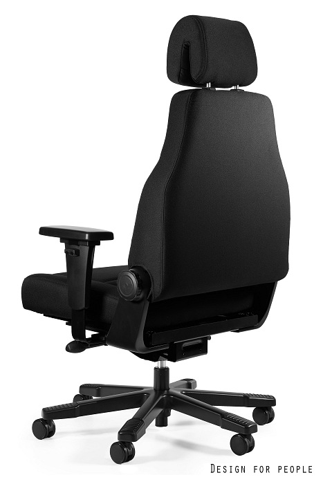 Fotel Unique Premium TURBO 24/7, ergonomiczny, obrotowy, regulowane podłokietniki, tkanina, czarny Unique - obrazek 2