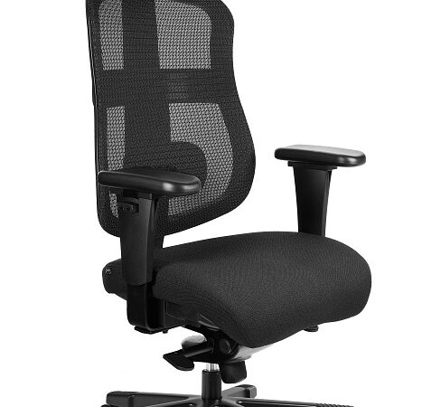 Fotel premium Otto, ergonomiczny, siatka/tkanina czarny Unique