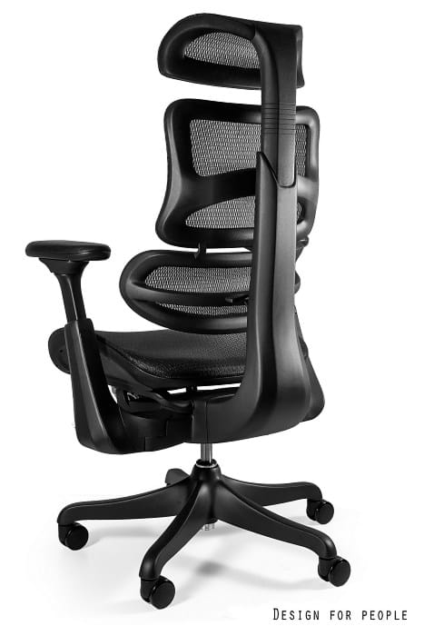 Fotel ergonomiczny ERGOTHRONE BLACK GUN czarny, siatka Unique - obrazek 3