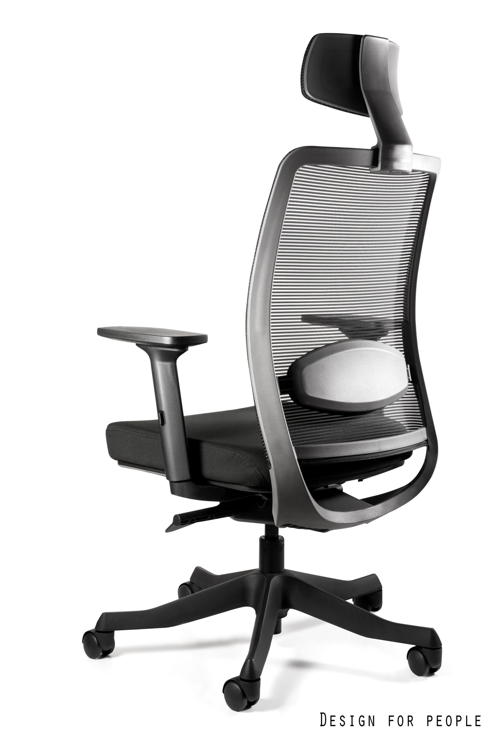 Fotel biurowy Anggun, ergonomiczny, siatka/tkanina szary lub czarny Unique - obrazek 5