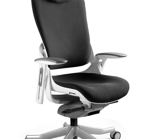 Fotel ergonomiczny WAU 2 biały, tkanina 18 kolorów Unique