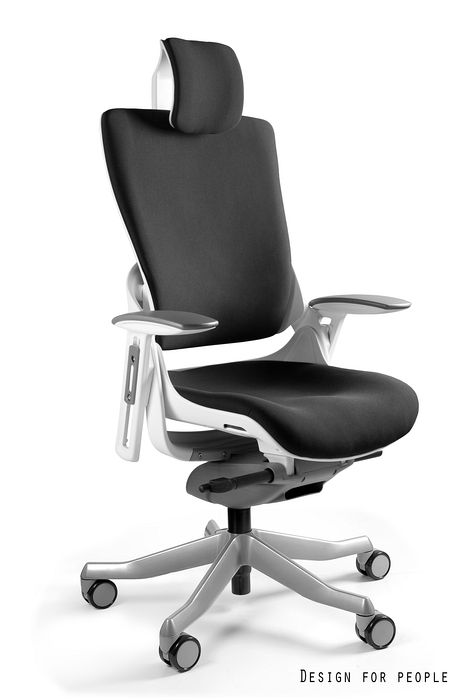 Fotel ergonomiczny WAU 2 biały, tkanina 18 kolorów Unique