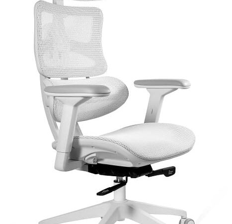 Fotel biurowy Ergotech, ergonomiczny, siatka, biały Unique