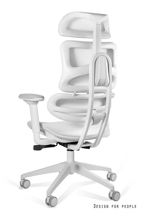Fotel biurowy Ergotech, ergonomiczny, siatka, biały Unique - obrazek 2