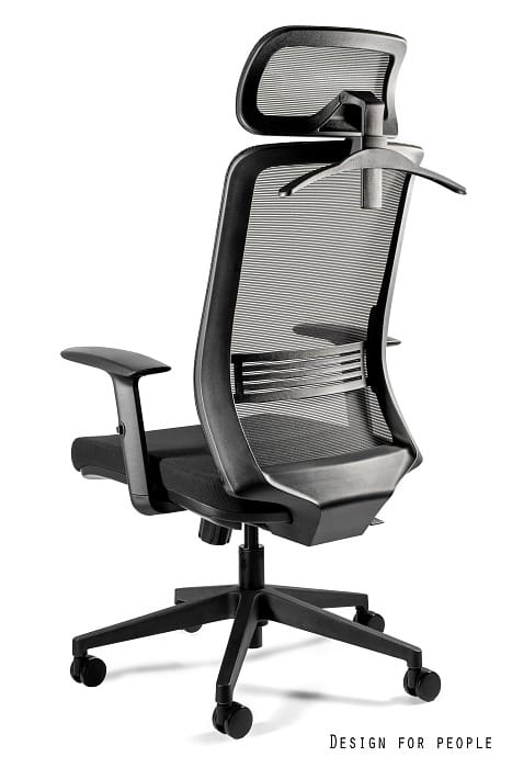 Fotel biurowy ASOS, ergonomiczny, siatka/tkanina, czarny Unique - obrazek 2