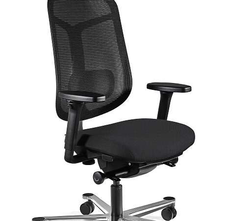 Fotel biurowy Premium Grid, ergonomiczny, siatka/tkanina, czarny Unique