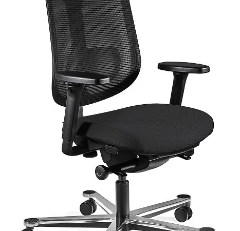 Fotel biurowy GRID M, ergonomiczny, siatka/tkanina, czarny Unique