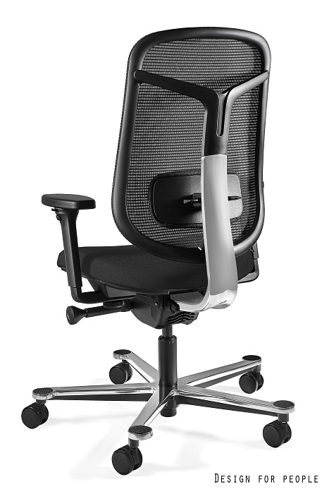 Fotel biurowy GRID M, ergonomiczny, siatka/tkanina, czarny Unique - obrazek 2