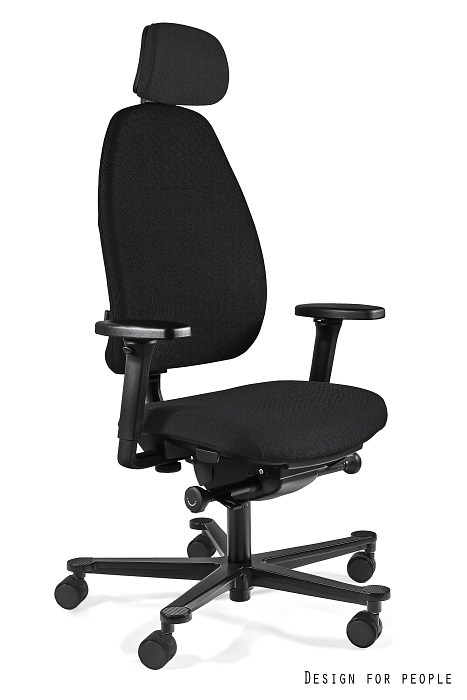 Fotel biurowy Premium Magic, ergonomiczny, siatka/tkanina, czarny, Unique