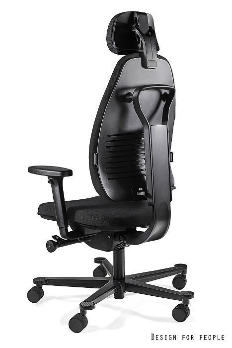Fotel biurowy Premium Magic, ergonomiczny, siatka/tkanina, czarny, Unique - obrazek 2