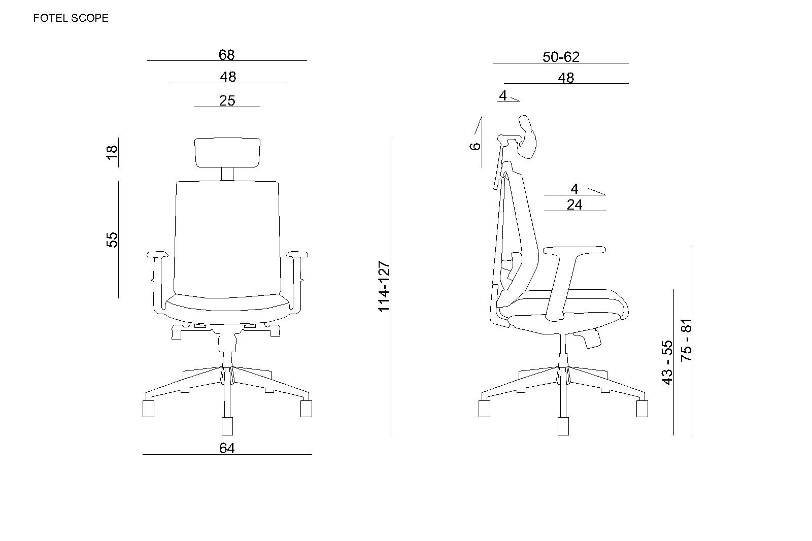 Fotel biurowy Scope, ergonomiczny, siatka/tkanina, czarny Unique - obrazek 3