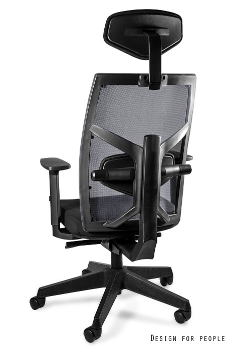 Fotel ergonomiczny TUNE fotel biurowy czarny stelaż, siatka/tkanina lub skóra naturalna kolory | konfigurator Unique - obrazek 5