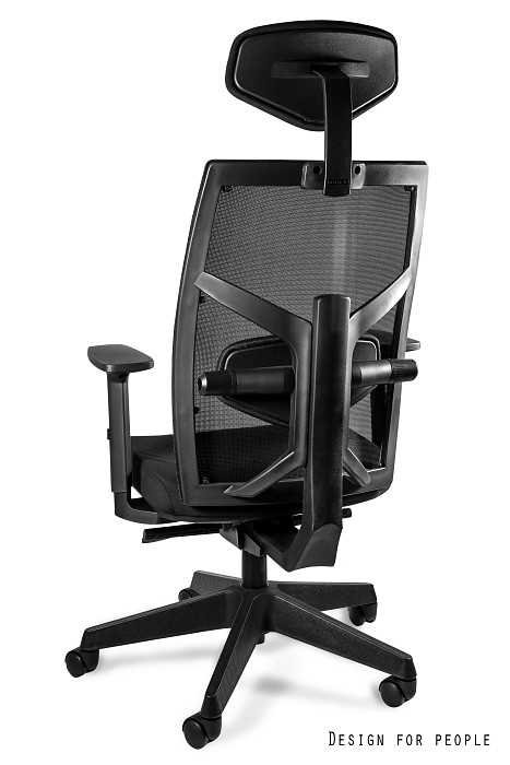 Fotel ergonomiczny TUNE fotel biurowy czarny stelaż, siatka/tkanina lub skóra naturalna kolory | konfigurator Unique - obrazek 2