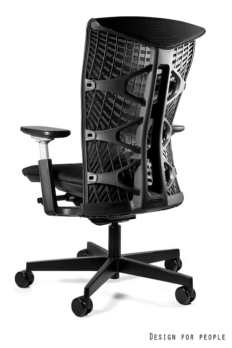 Fotel biurowy Reya M, ergonomiczny, obrotowy, siatka, czarny, Unique - obrazek 2
