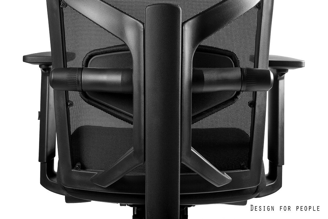 Fotel ergonomiczny TUNE fotel biurowy czarny stelaż, siatka/tkanina lub skóra naturalna kolory | konfigurator Unique - obrazek 3