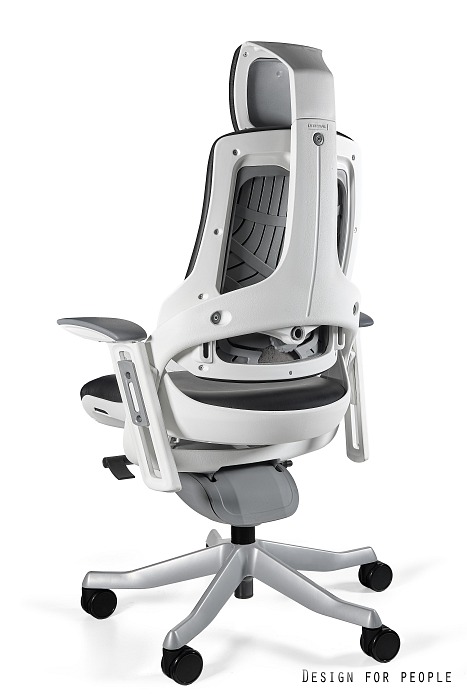 Fotel ergonomiczny WAU biały, skóra naturalna, Unique - obrazek 2
