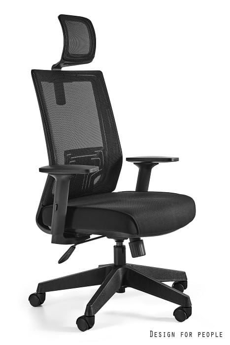 Fotel ergonomiczny NEZ siatka/tkanina lub skóra naturalna kolory, Unique