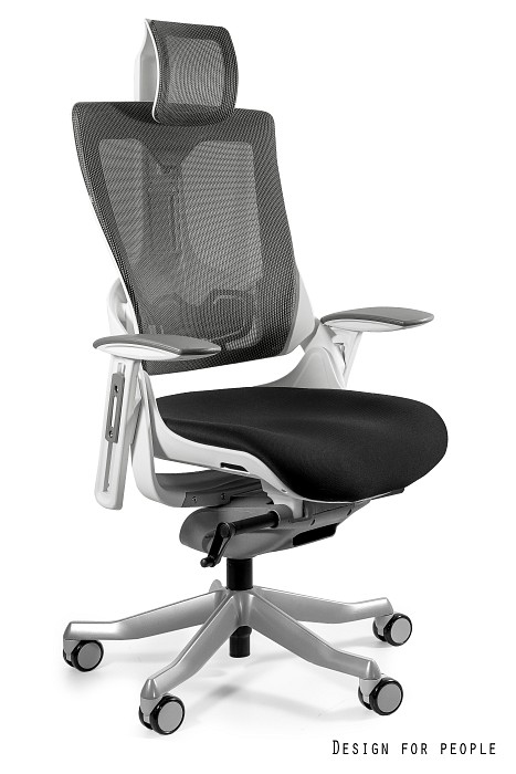 Fotel ergonomiczny WAU 2 biały stelaż, siatka/tkanina kolory Unique
