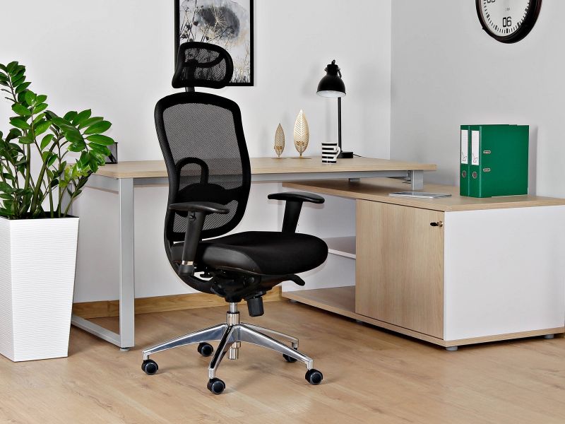 Fotel biurowy VIP, ergonomiczny, siatka/tkanina, 7 kolorów, Unique - obrazek 21
