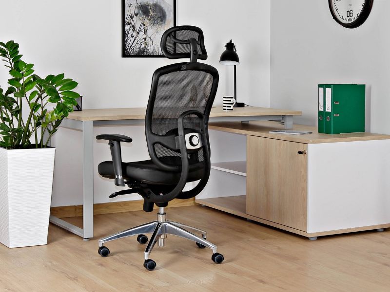 Fotel biurowy VIP, ergonomiczny, siatka/tkanina, 7 kolorów, Unique - obrazek 22