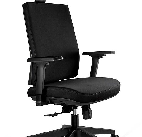 Fotel biurowy Shell, ergonomiczny, tkanina, czarny, Unique