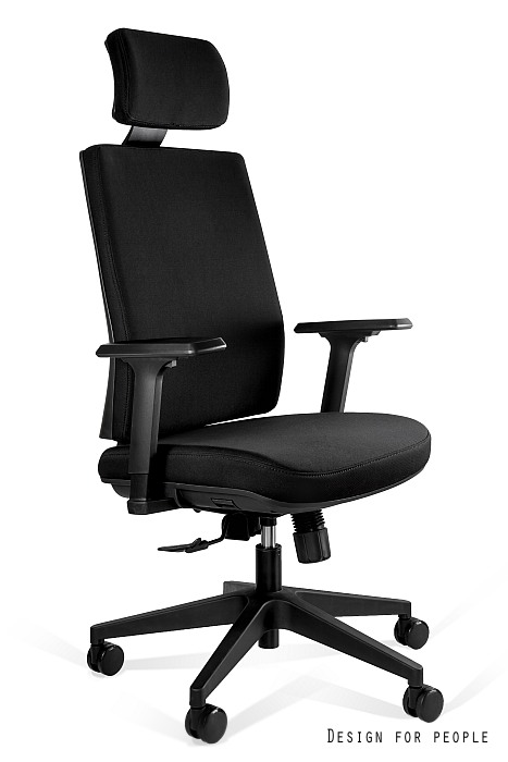 Fotel biurowy Shell, ergonomiczny, tkanina, czarny, Unique