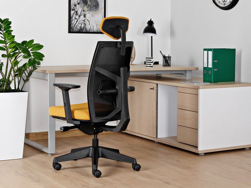 Fotel ergonomiczny TUNE fotel biurowy czarny stelaż, siatka/tkanina lub skóra naturalna kolory | konfigurator Unique - obrazek 7