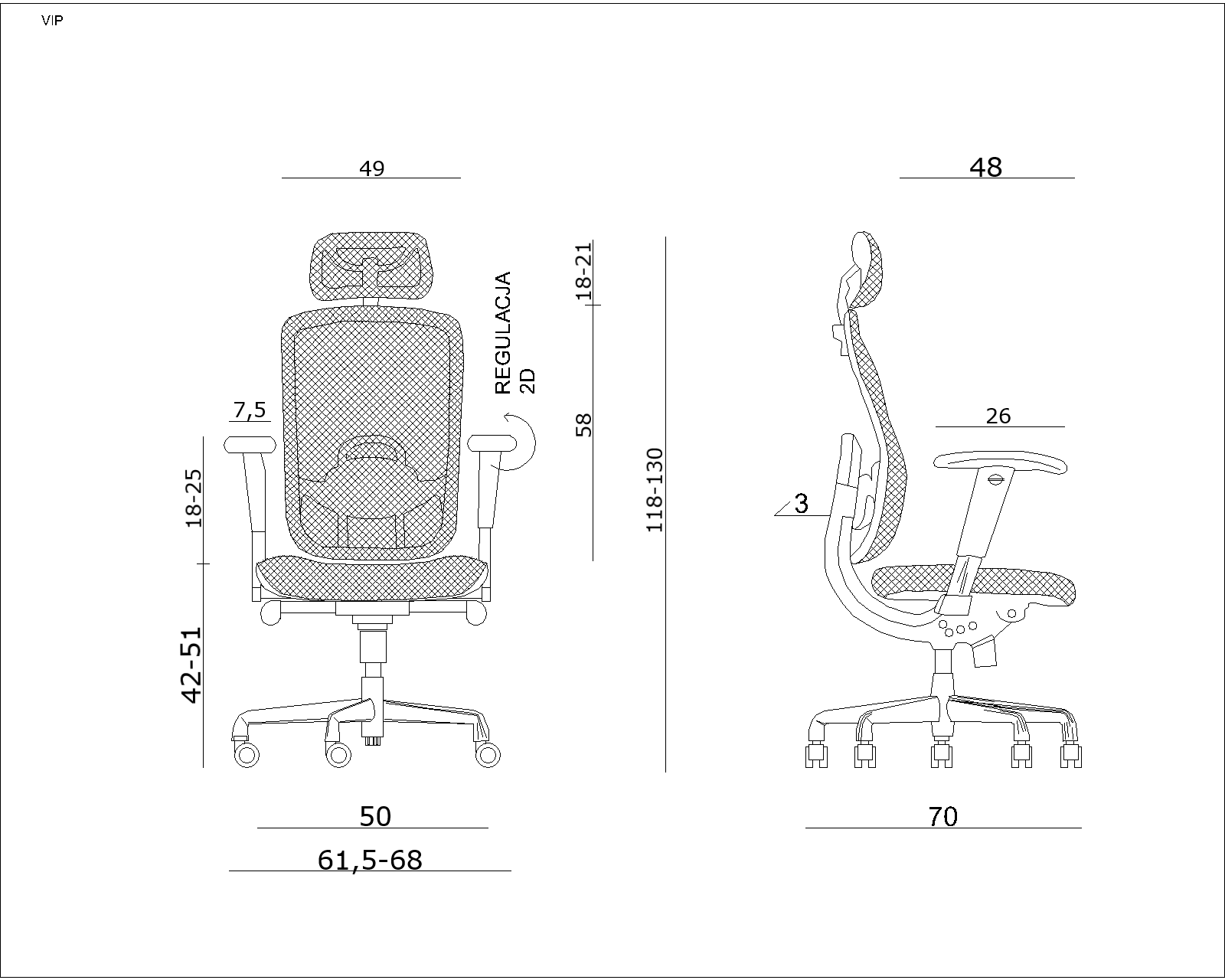 Fotel biurowy VIP, ergonomiczny, siatka/tkanina, 7 kolorów, Unique - obrazek 20