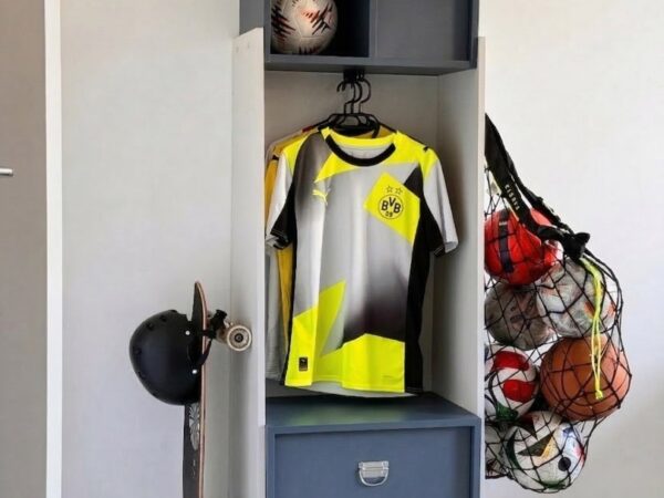 Szafka sportowa SZ-SPORT do pokoju młodzieżowego z kontenerkiem 3w1