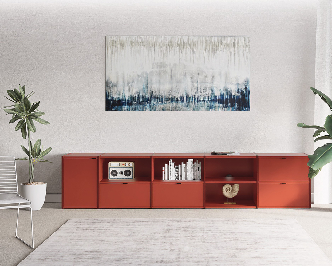 Komoda dwupoziomowa VOEK (2.5) z 5 modułami i przepustami na kable - obrazek 15